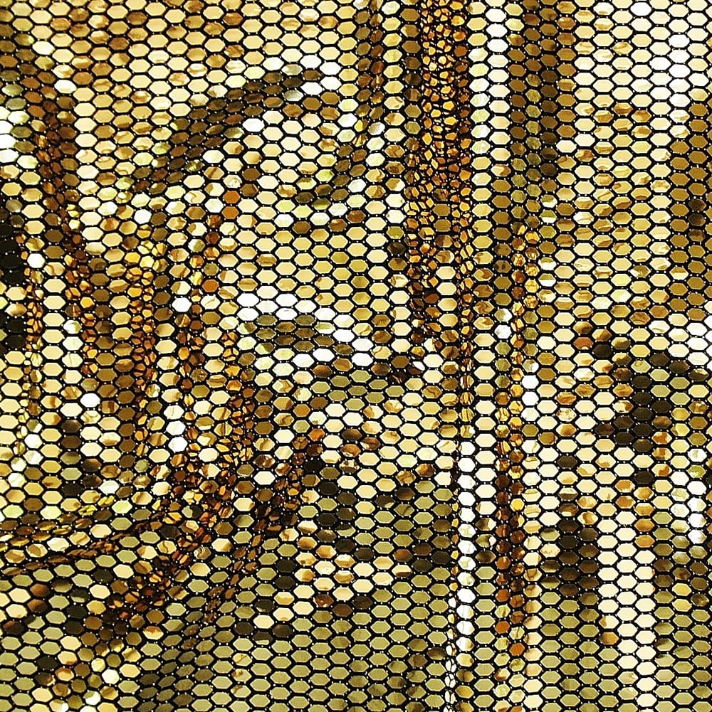 Gold Honeycomb Sequin Fabric