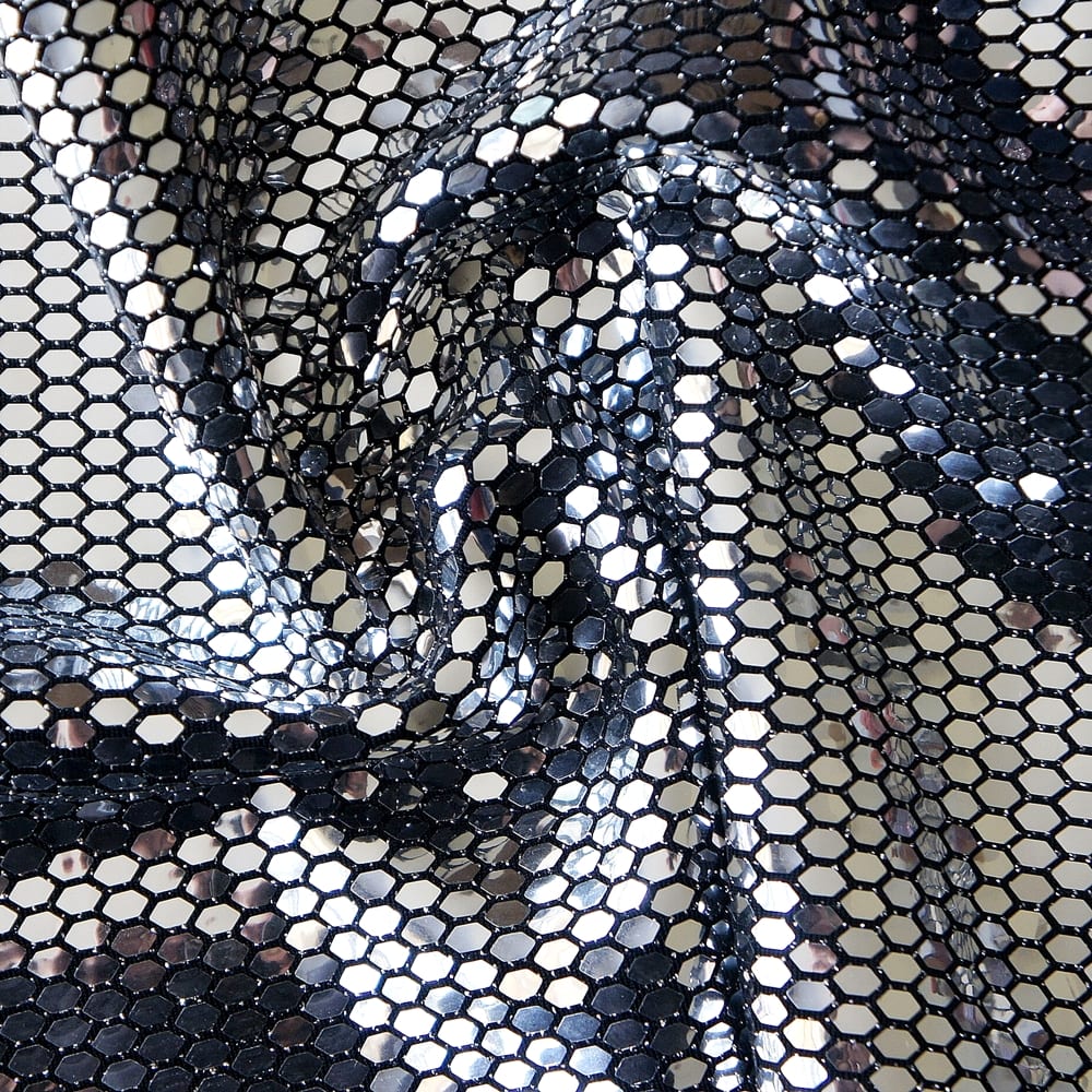 Black Sequins Fabric Swatch