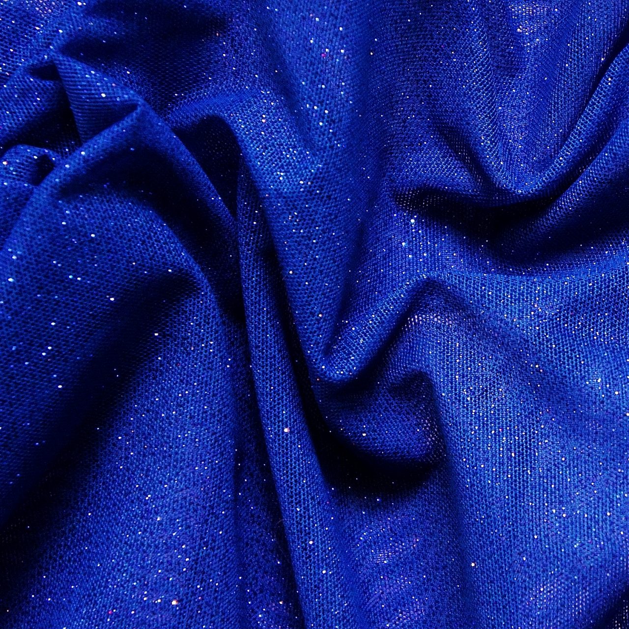 Royal Blue Glitter Tulle Fabric - by The Yard