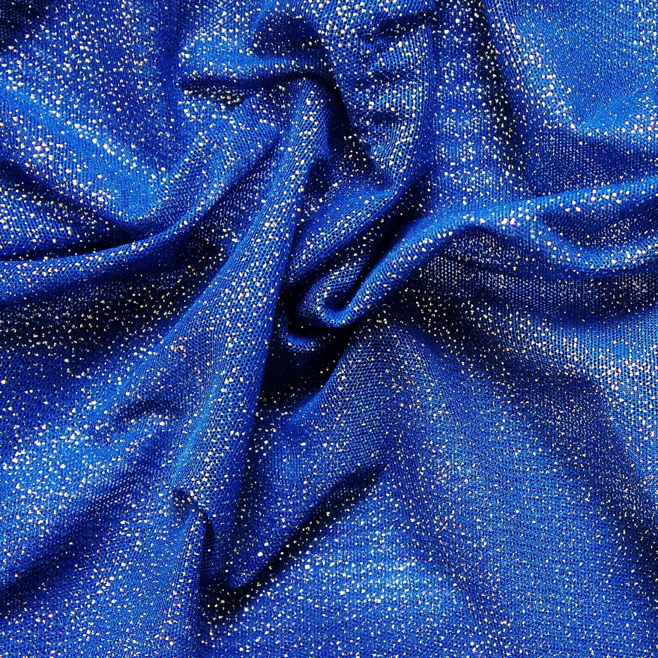 Royal Blue/ Royal Blue Glitter Tulle Fabric