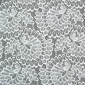  White Stretch Lace Fabric - by The Yard