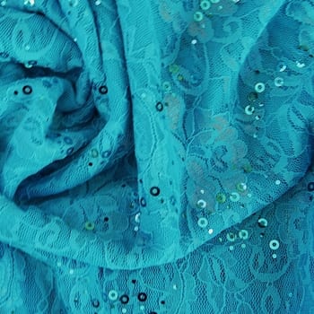 Stretch Lace in Teal Blue - All About Fabrics