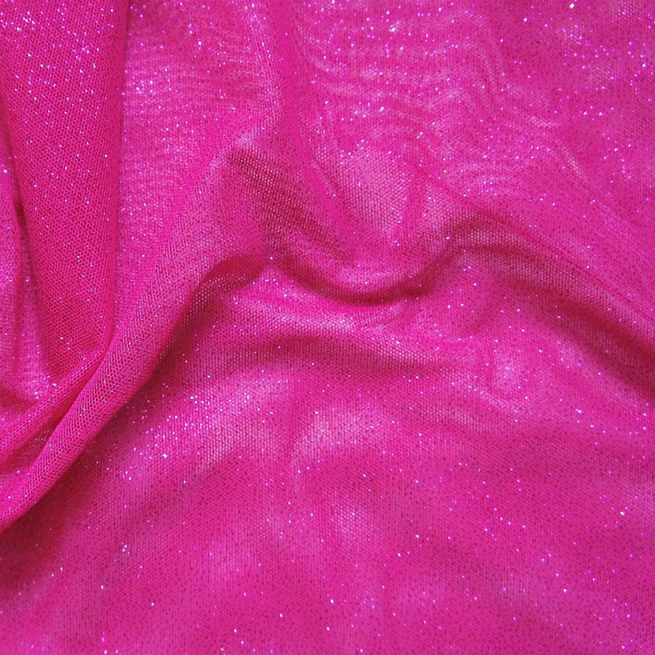 Sequin Stretch Pleated Mesh - Hot Pink – metrotextilesnyc
