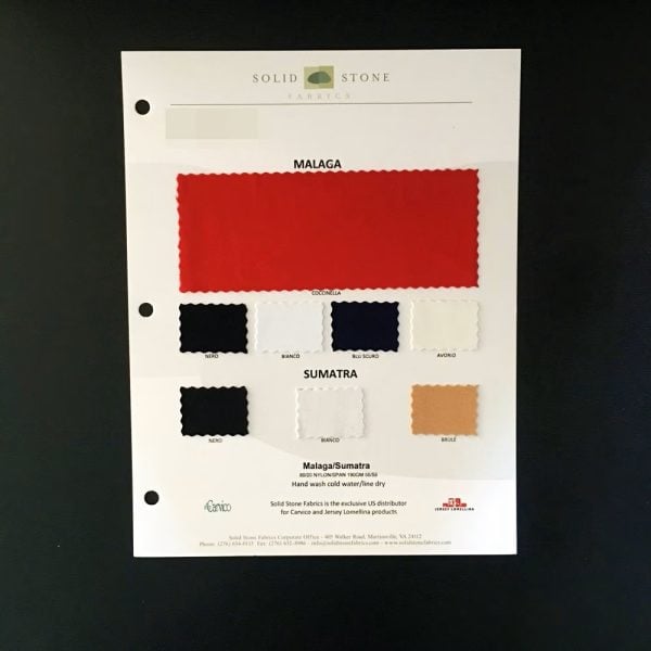Carvico Malaga and Sumatra Nylon Spandex - Stock Color Card