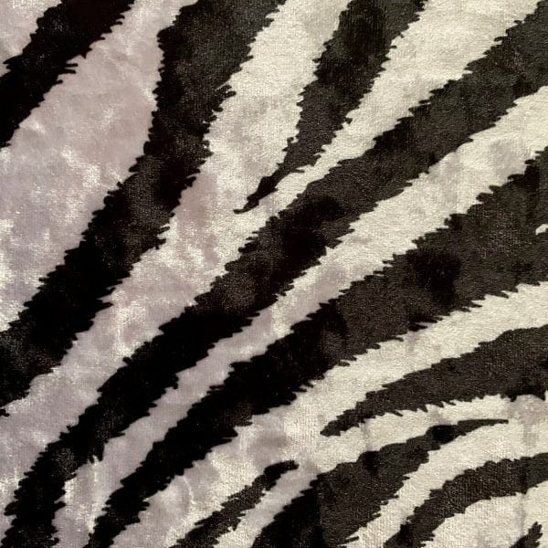 Zebra Print Crushed Velvet Fabric