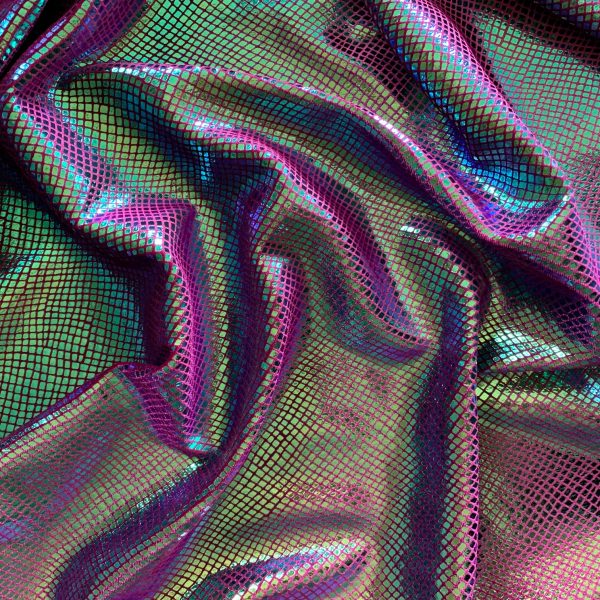Holographic Fabric, Stretch Metallic Iridescent Fabric