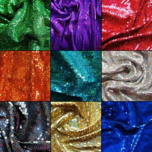 Skyfall Sequins Wholesale Fabric in Black and Gold