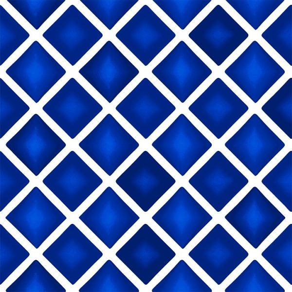 Blue Christmas Lattice 4-inch Diamonds Print