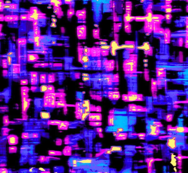 City Lights Crosshatch Streaks Print