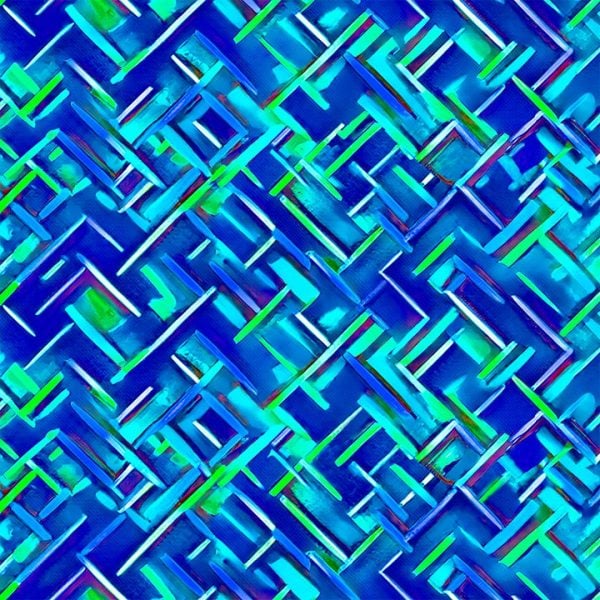 City Lights Blue Green Print