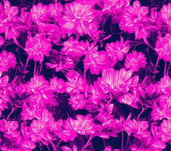 Pink Neon Floral Print