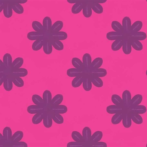 Simple Floral Pink Plum Print