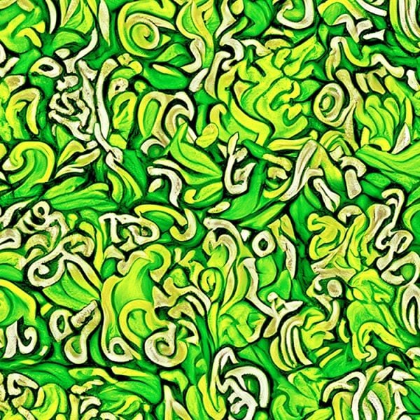 Coral Waves Green Print
