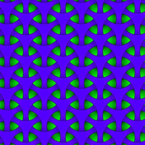 Tri-Weave Green Blue Print