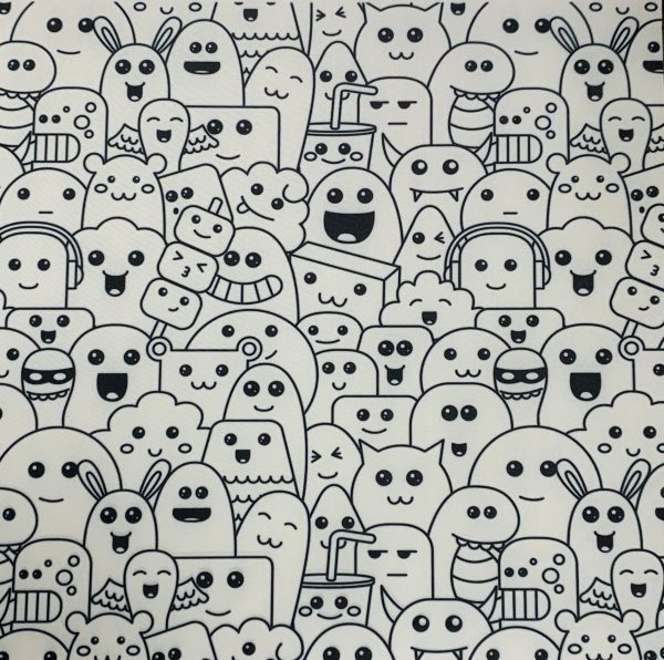 Doodle Black and White Print